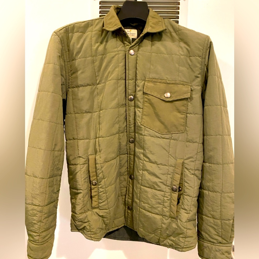 Marine Layer Mens button up quilted jacket size small EUC